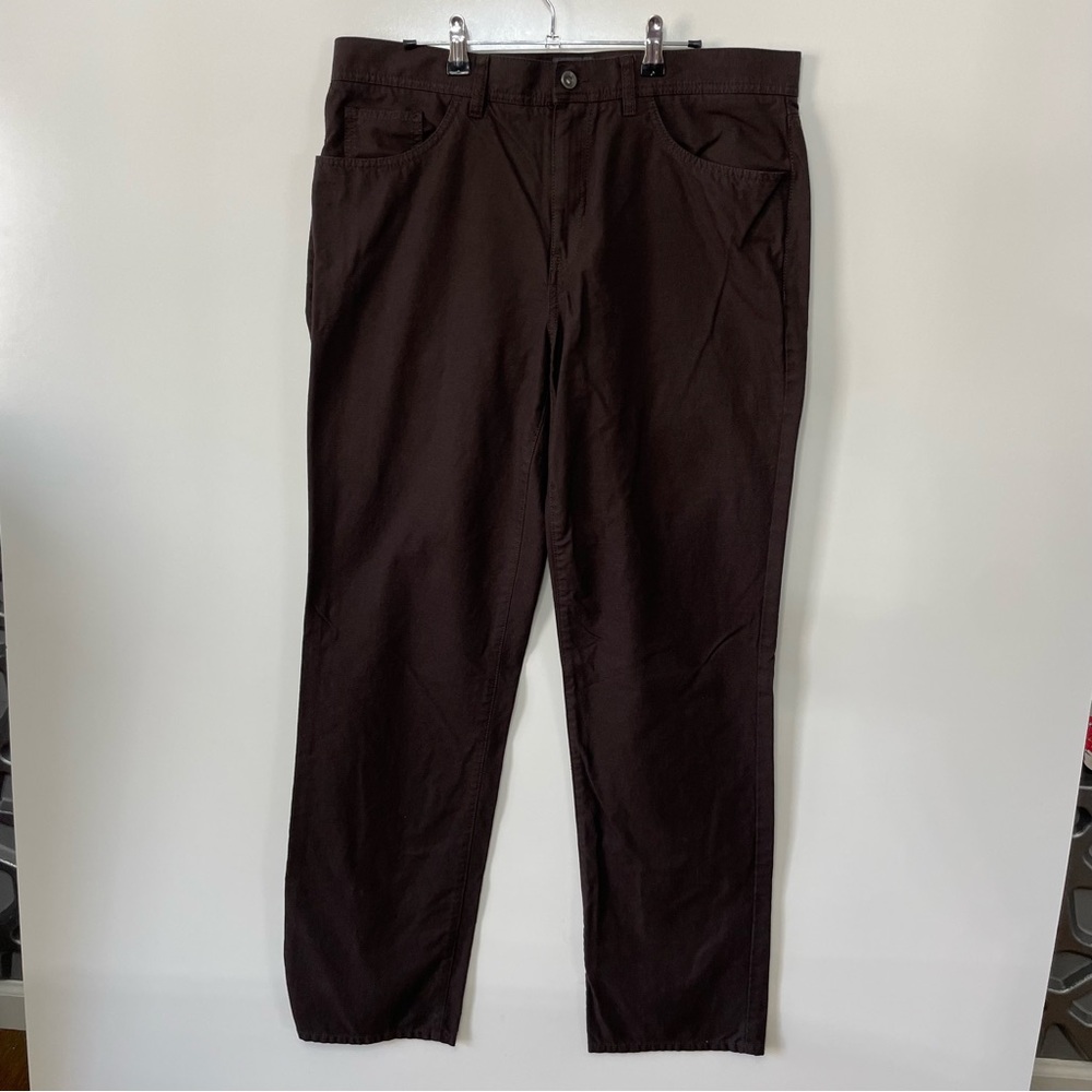 Joseph Abboud JOE Twill Pants Dark Brown Mens 36x34 Office Workwear Casual
